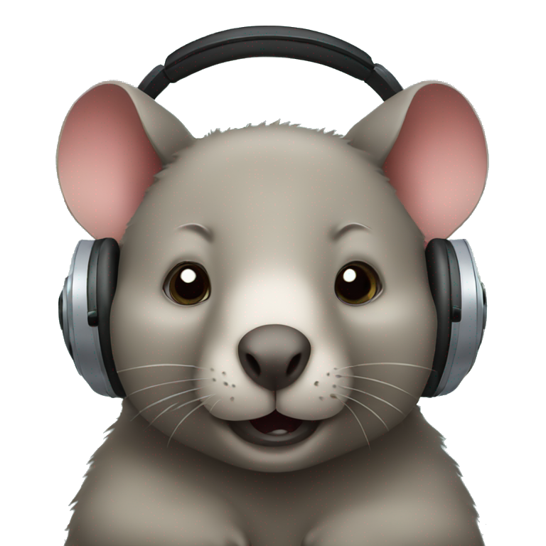 Wombat with headphones emoji