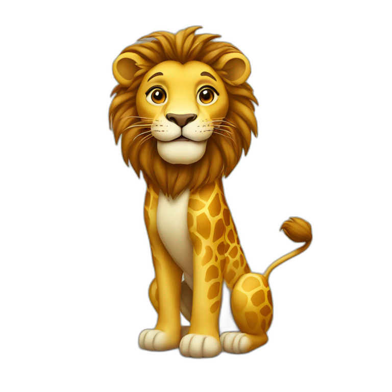 Lion sur une girafe  emoji