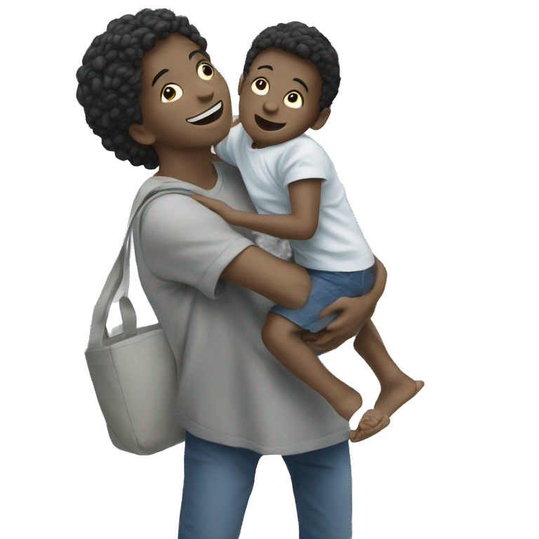 two boys carrying child indoors emoji
