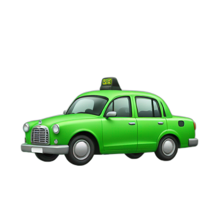 green modern taxi car emoji