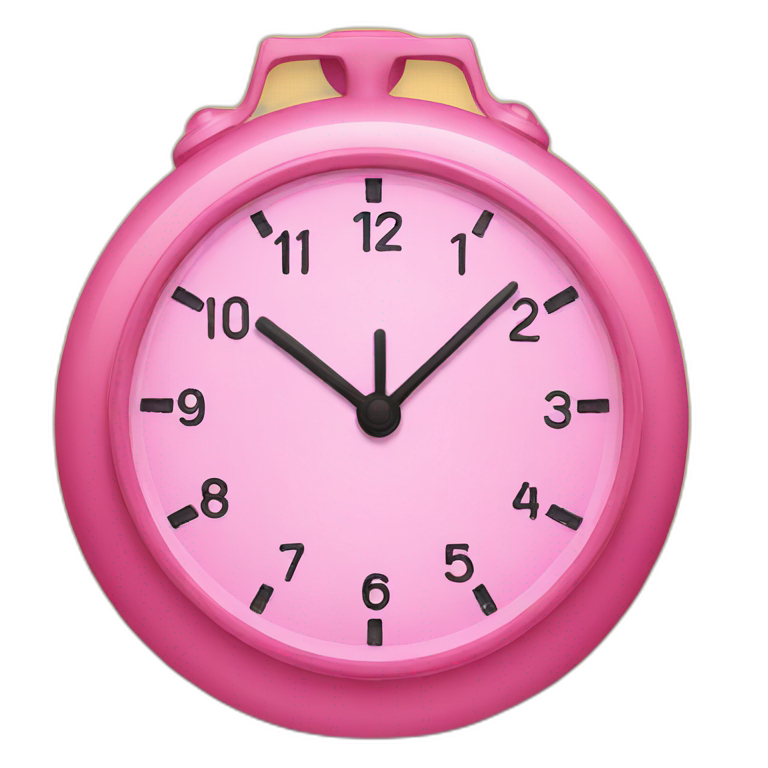pink and yellow clock emoji
