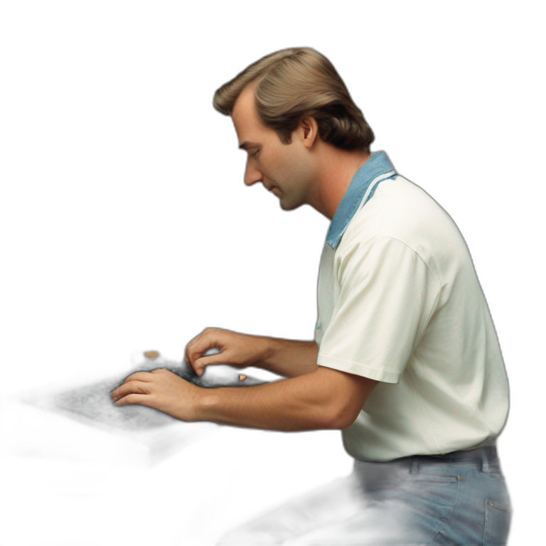 Adrian black fixing an Apple II computer emoji