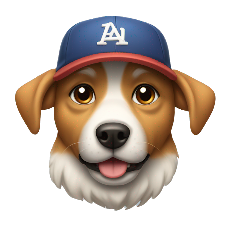 dog wearing baseball hat emoji