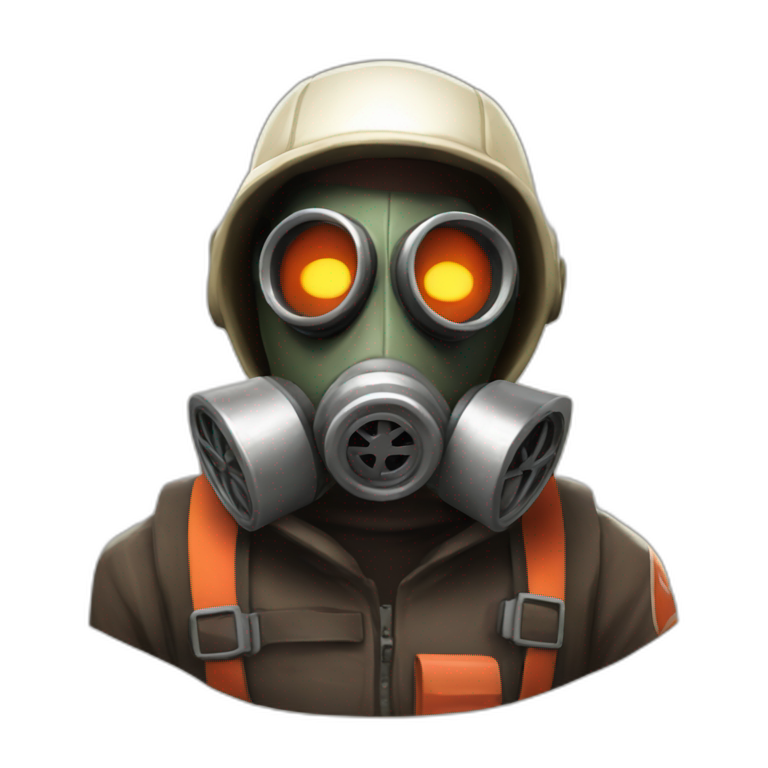 Pyro from Team fortress 2 with gas mask emoji