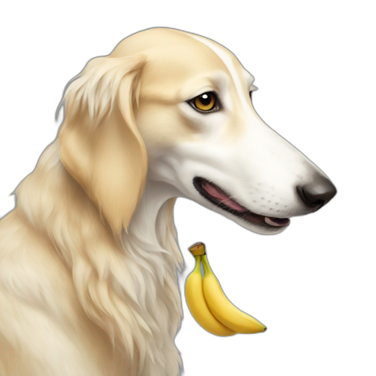 Borzoi eating a banana  emoji