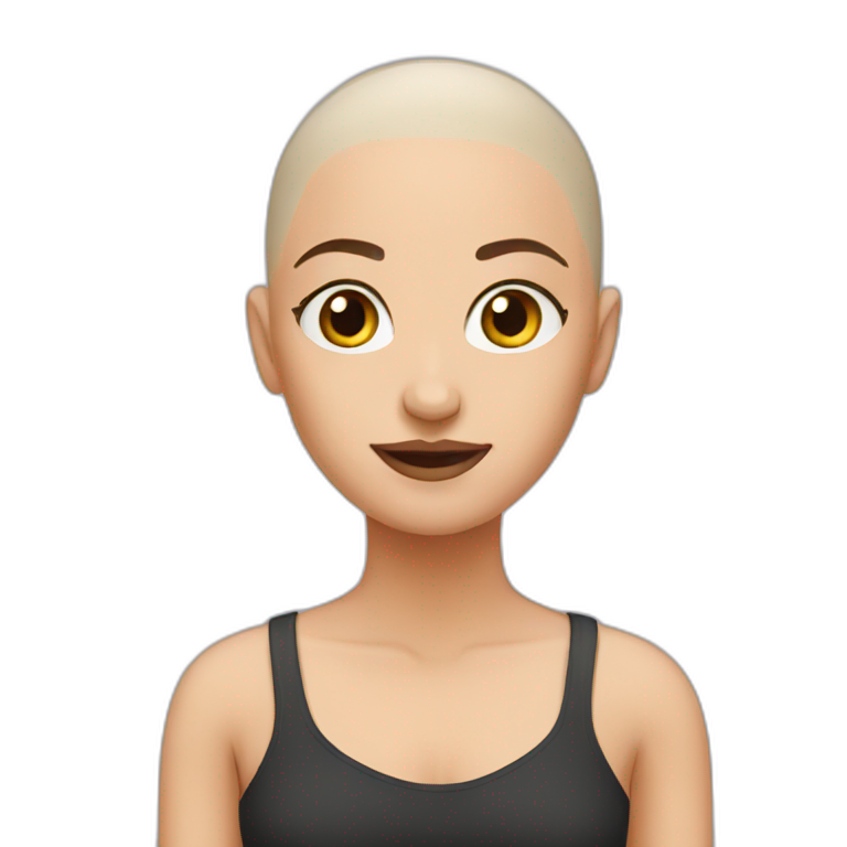 Bald girl standing emoji