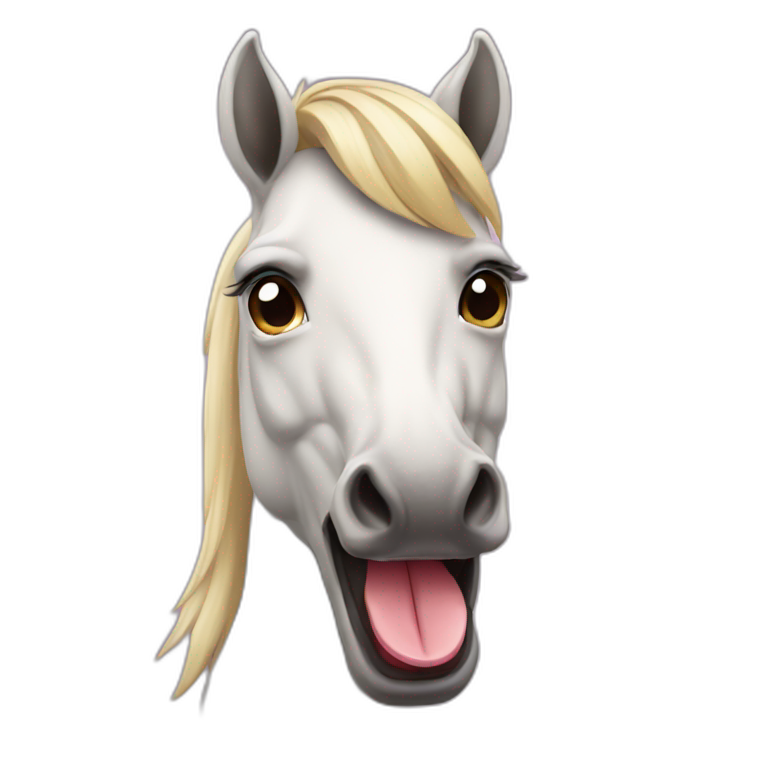 Horse with tongue out emoji