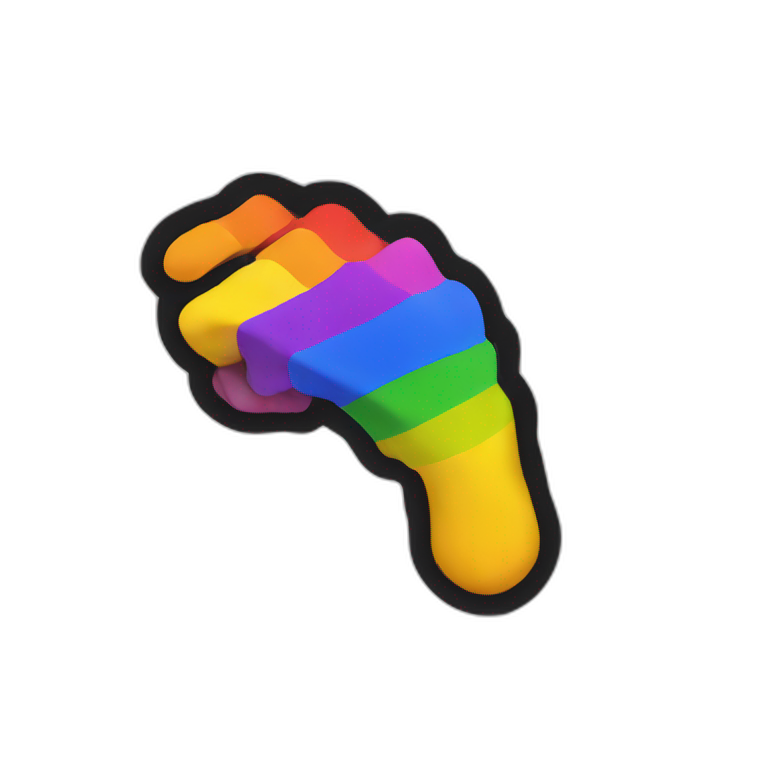 Pride flag claw emoji