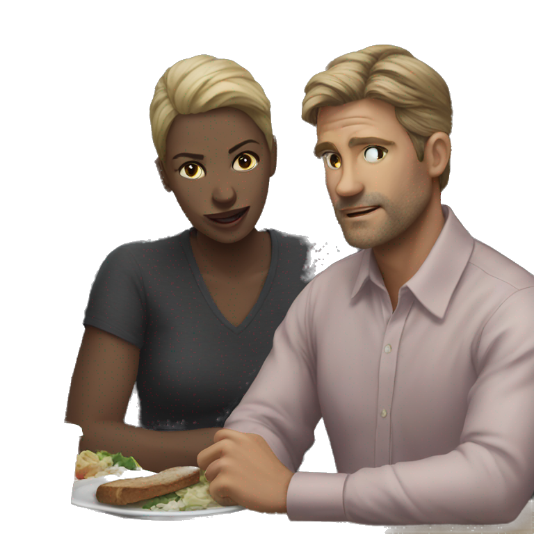 quiet lunch for two emoji