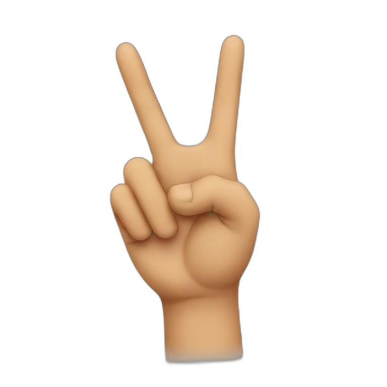 hand peace sign hand emoji