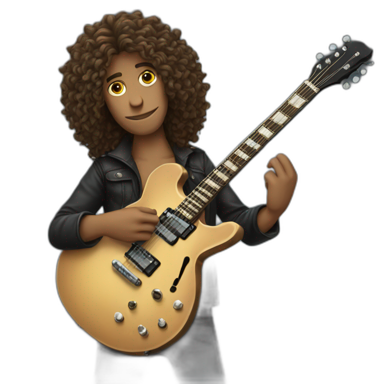 Long-curly-hair-man-guitarist emoji