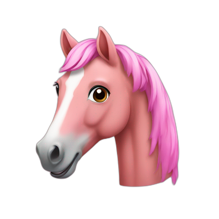 happy pink horse emoji