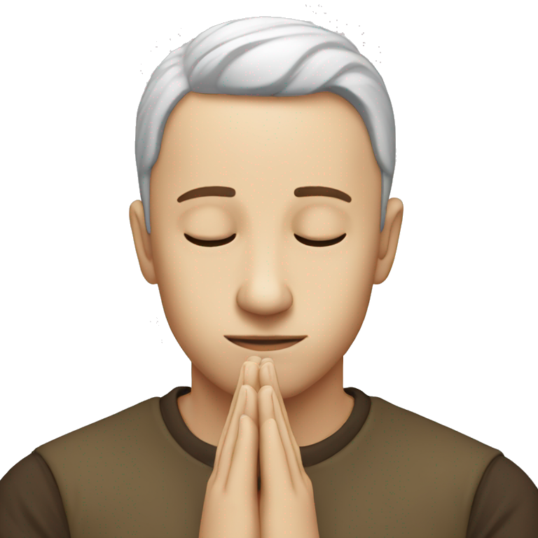 white person prays emoji