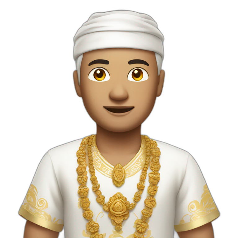 man in traditional white balinese dress emoji