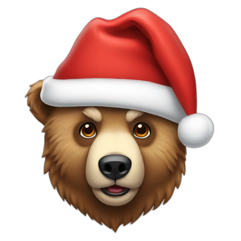 Bear with santa hat emoji