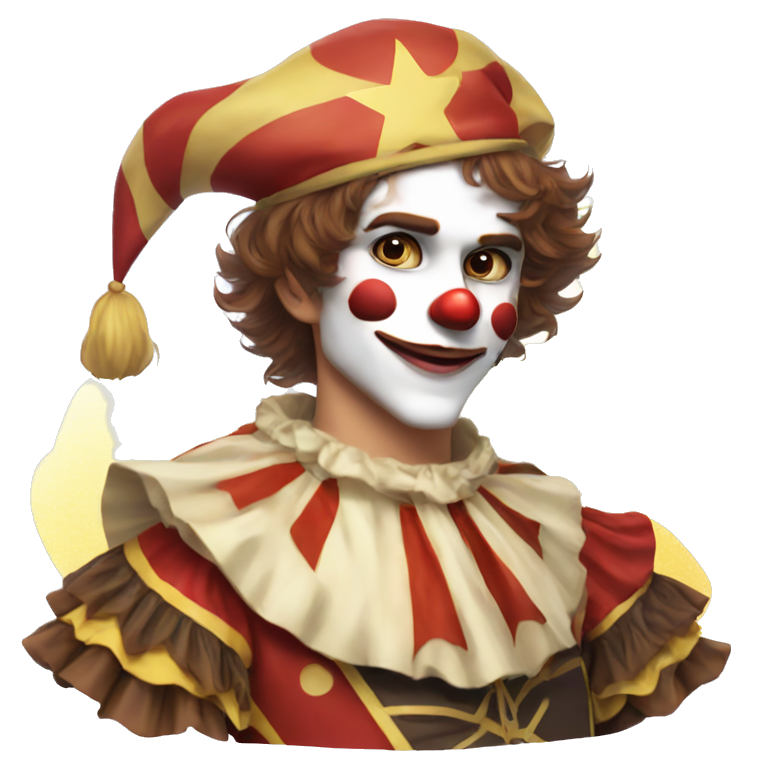 happy jester clown portrait emoji