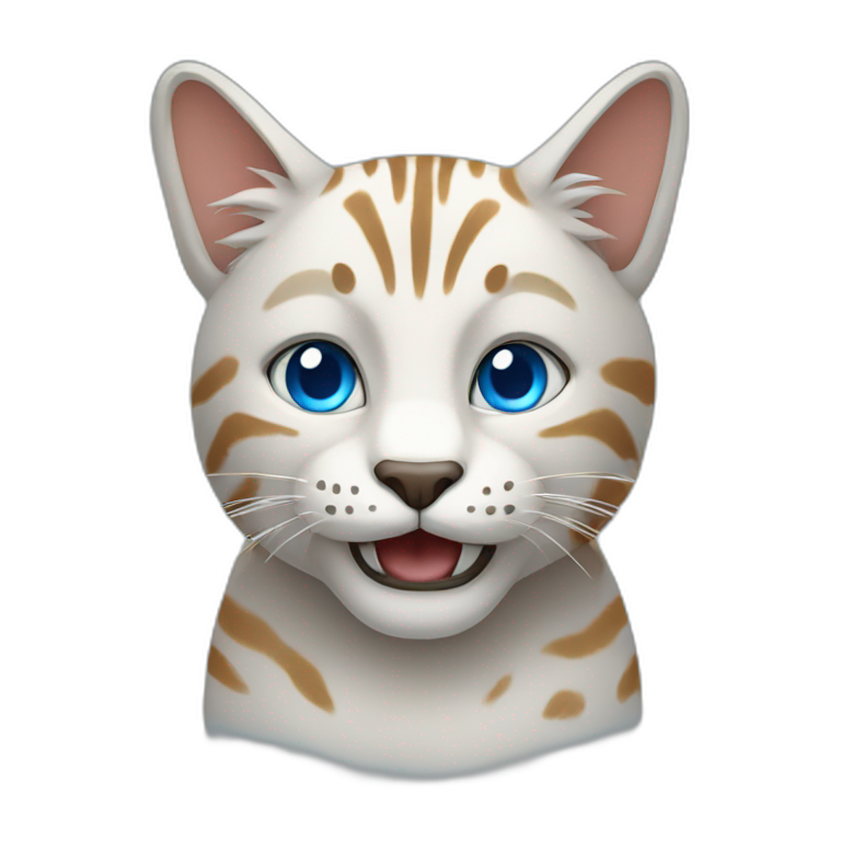 big cat with blue eyes emoji