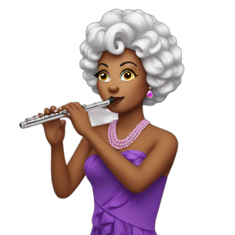 drag queen playing flute emoji