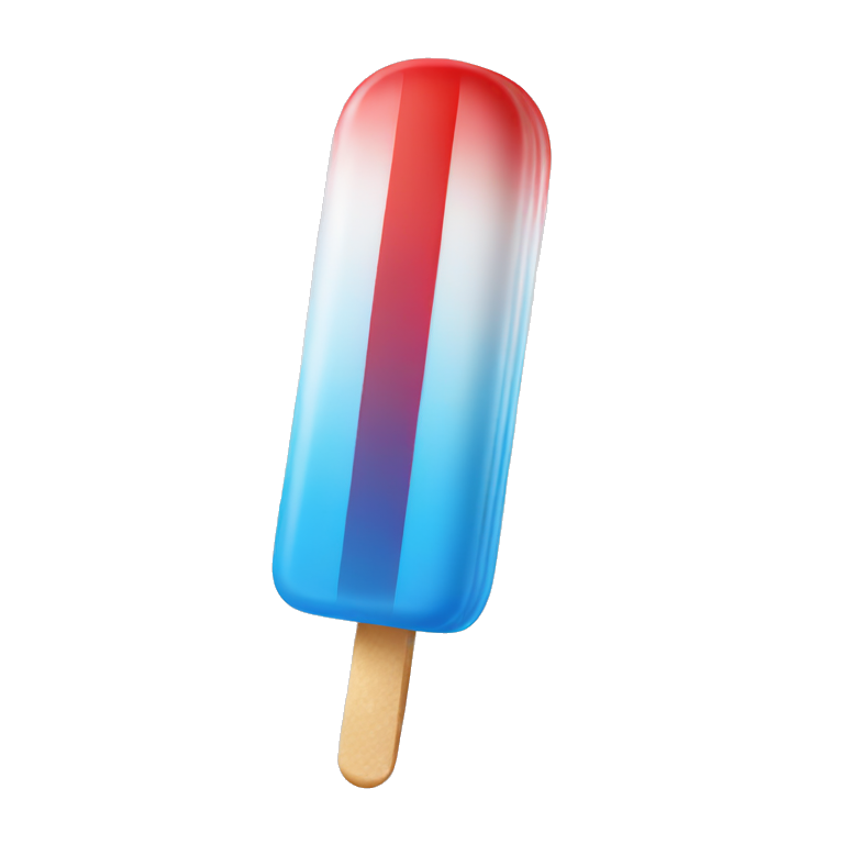 red white blue striped ice pop emoji