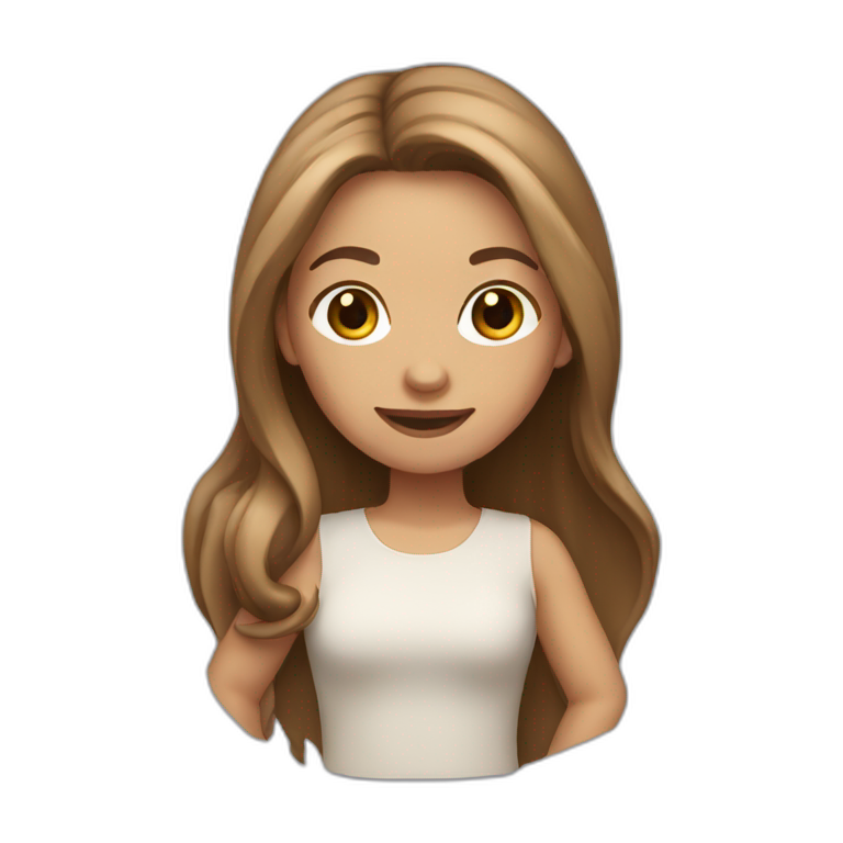 Girl with light skin and long brown hairdancing  emoji
