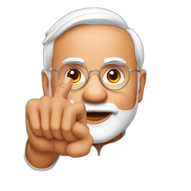 Narendra Modi showing finger emoji