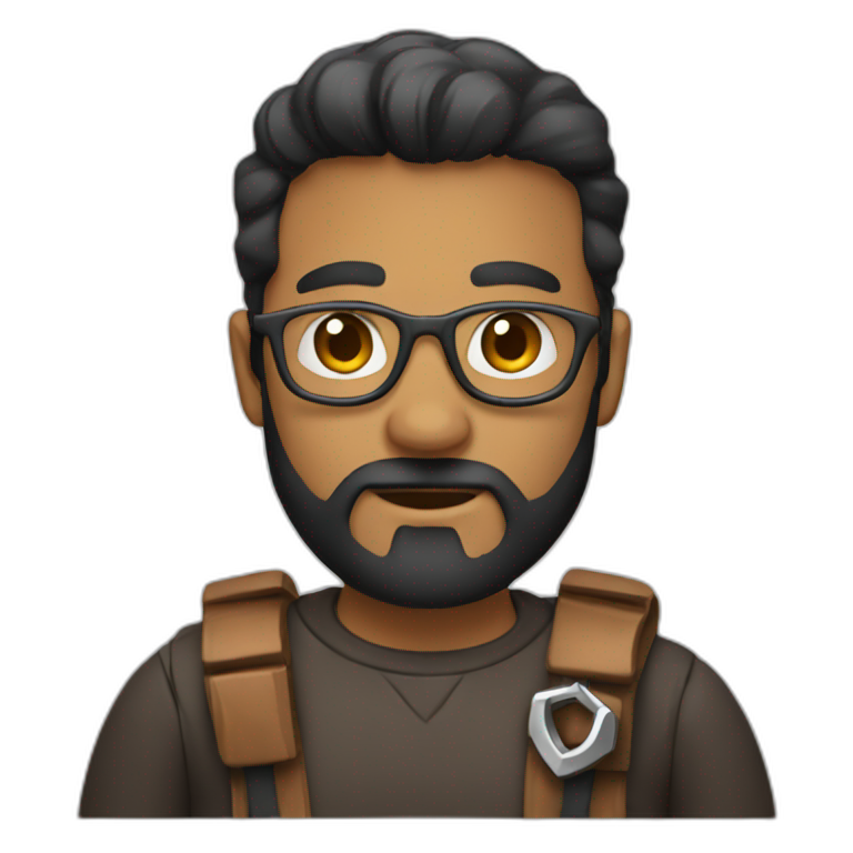 brown software engineer with anchor beard emoji
