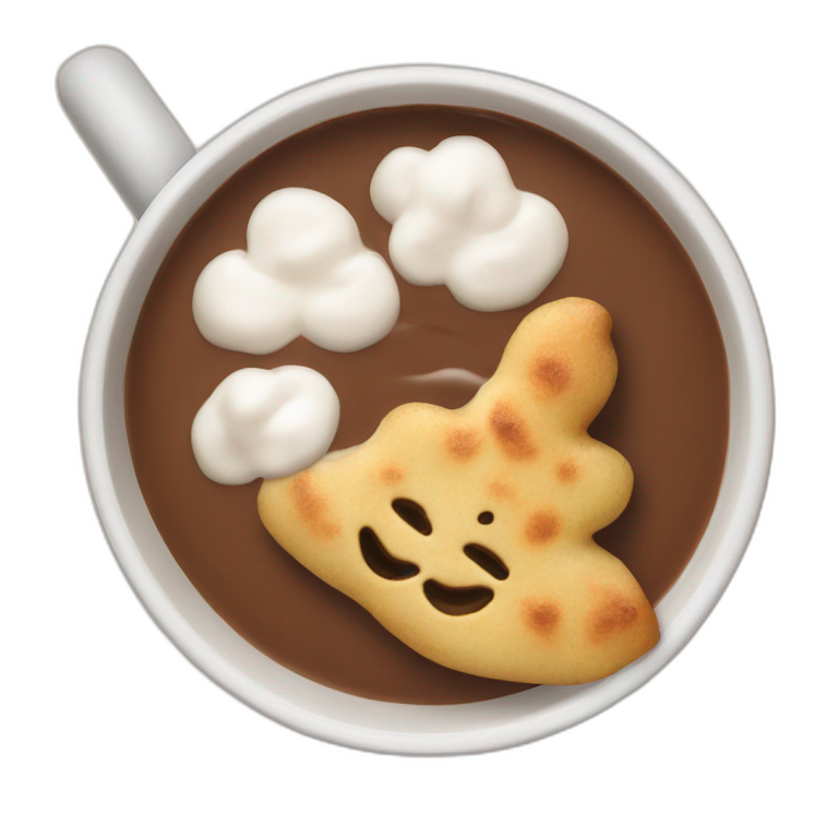 Pupusa wand hot chocolate emoji