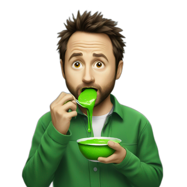 Charlie day eating green paint emoji