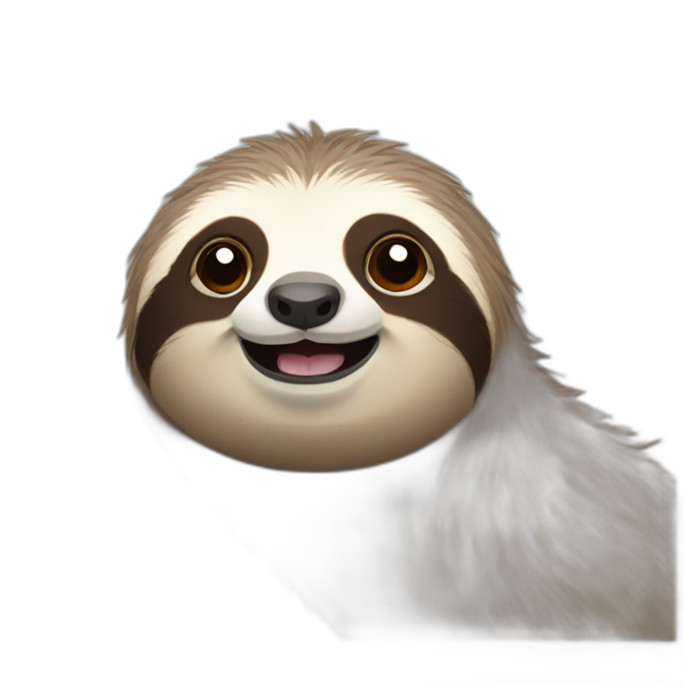 sloth with otter cute faces emoji