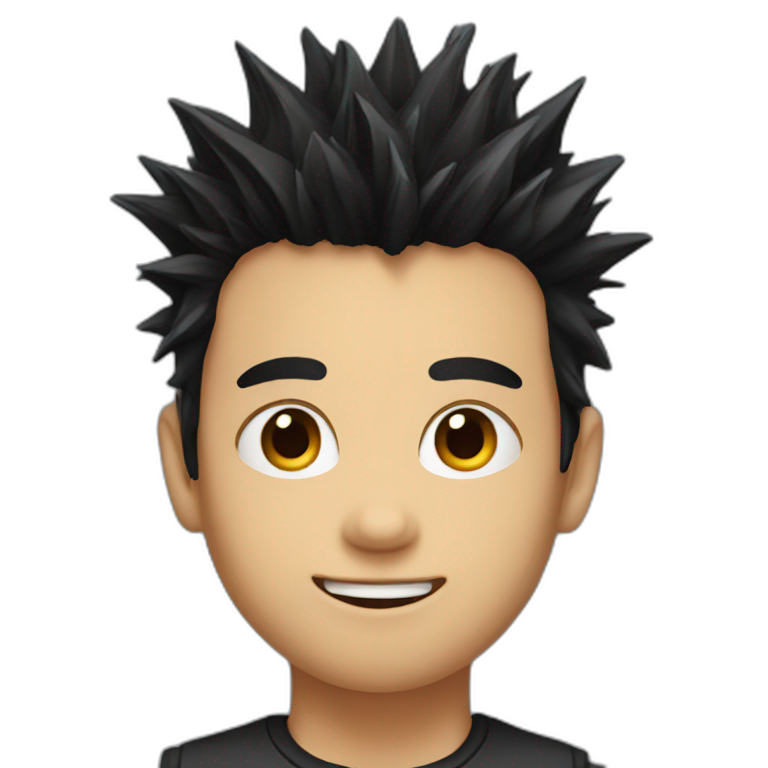 A boy with black spiky hair emoji