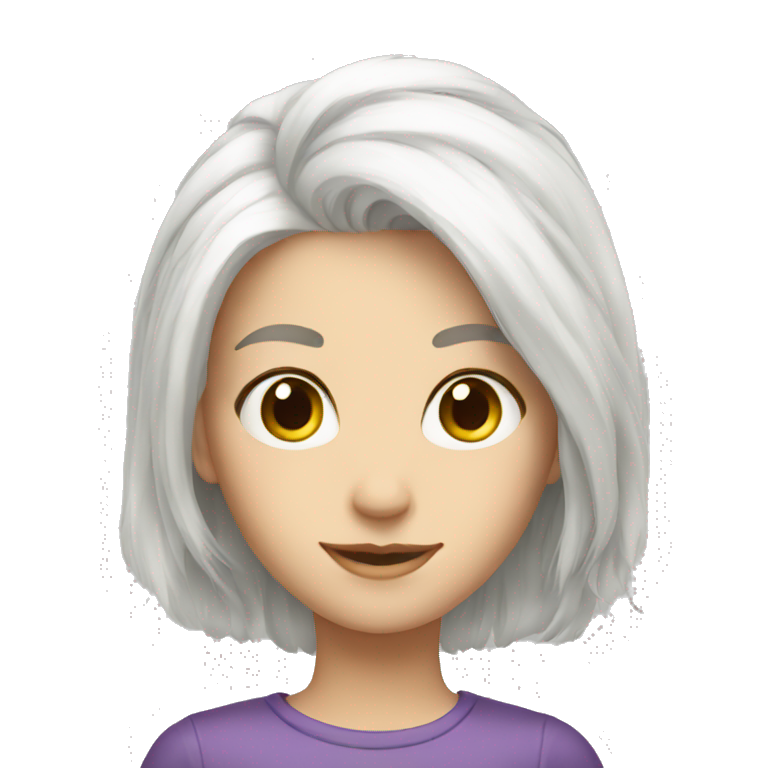 white hair with girl emoji