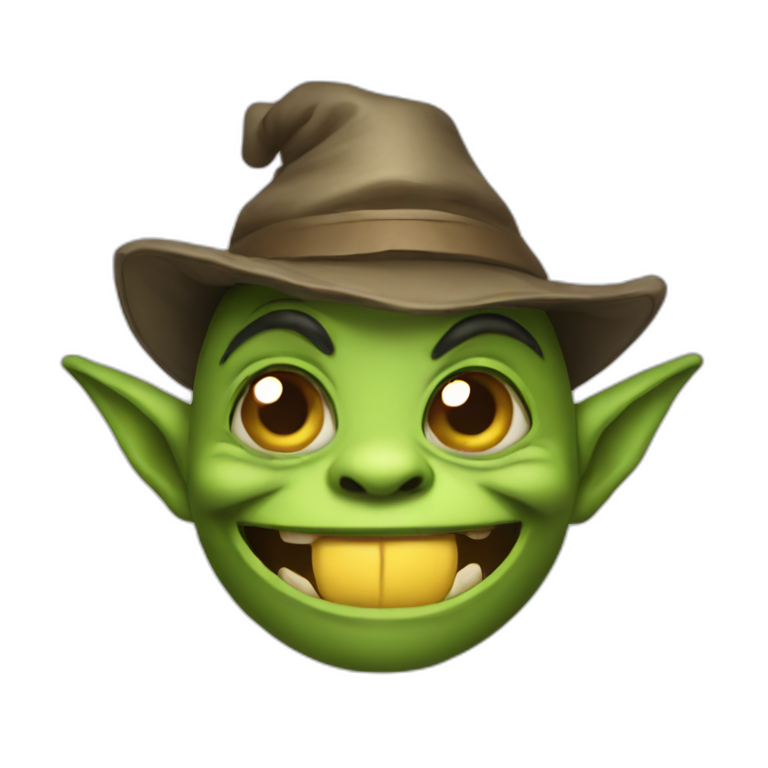 A mischievous goblin programming emoji