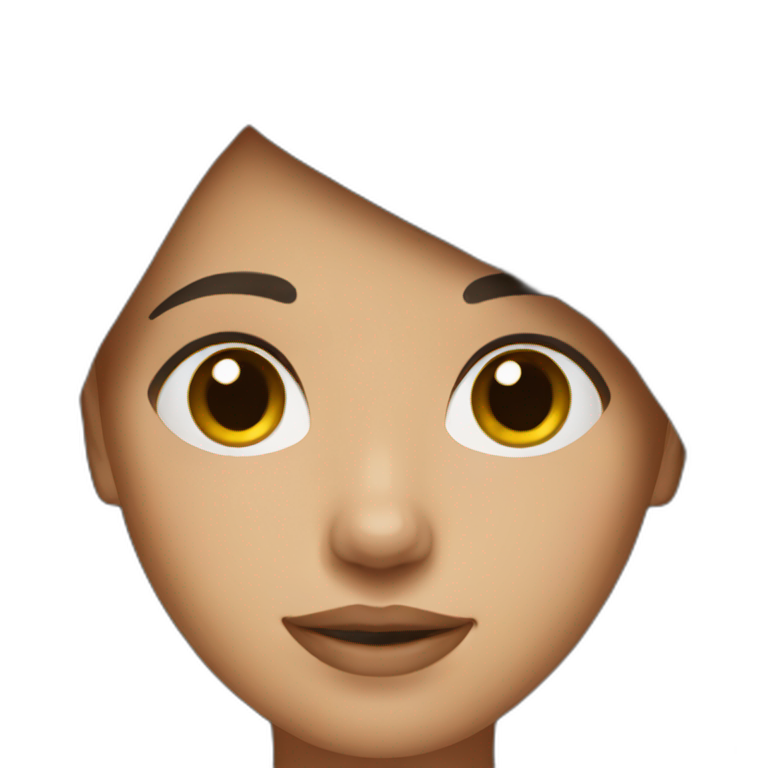 Girl with medium dark brown hair emoji
