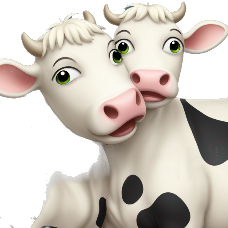  hugging cows emoji