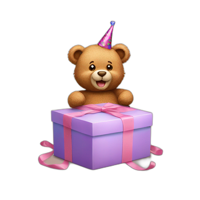Teddy bear wishing happy birthday emoji
