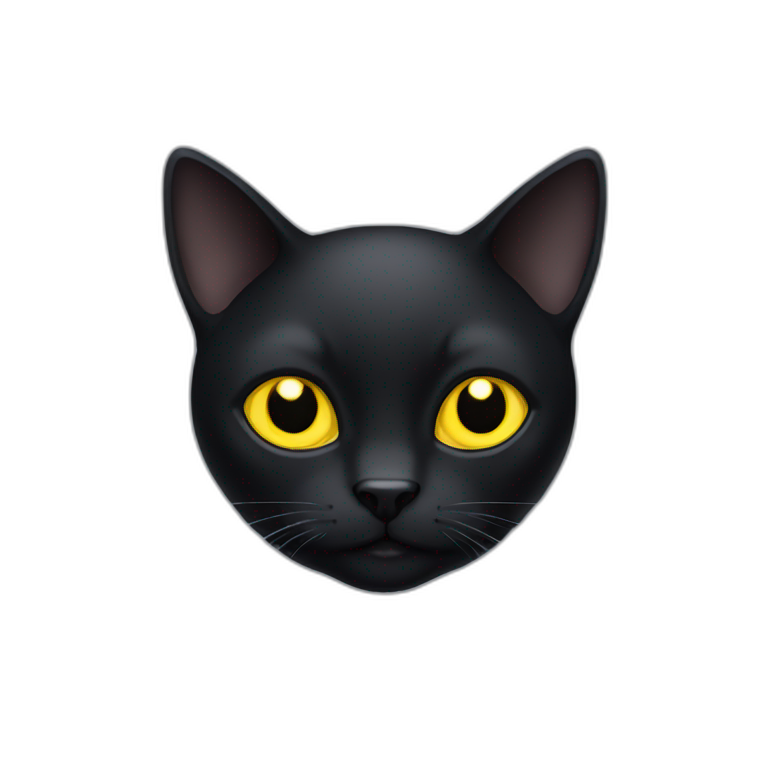 Black Cat with yellow eyes emoji