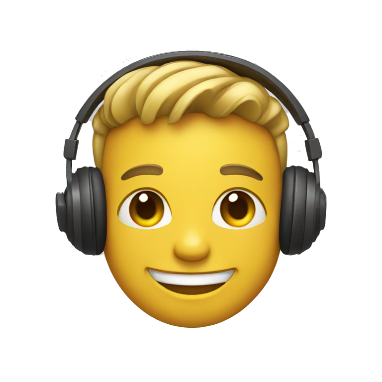 SMILE EMOJI, with headphones emoji