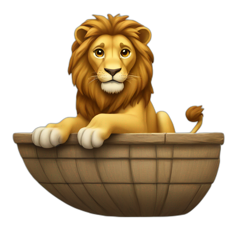 Lion sur une balaine emoji
