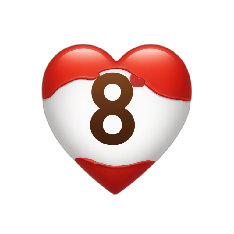 Red heart with the number 85 emoji