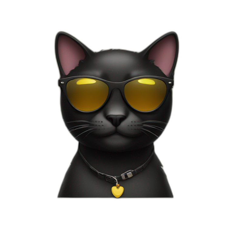 Black cat wearing sunglasses emoji