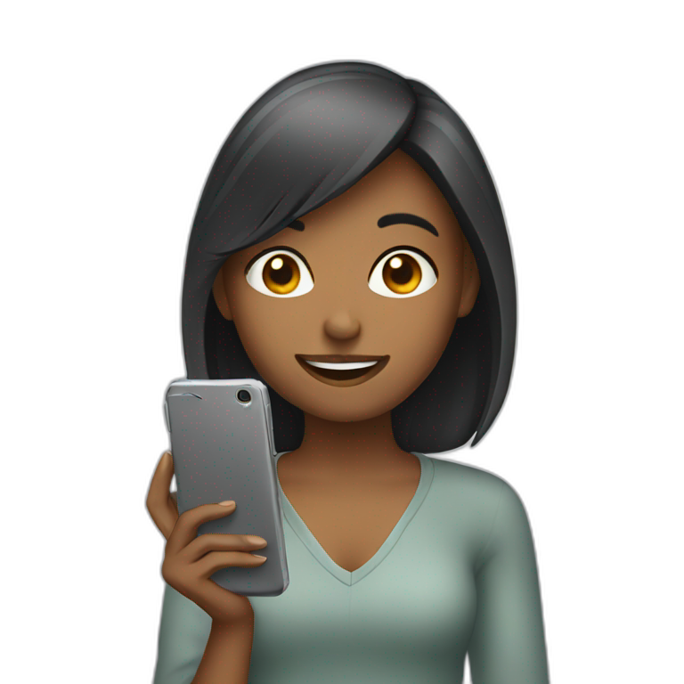 Girl using phone emoji