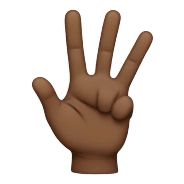 BROWN HAND PEACE SIGN emoji