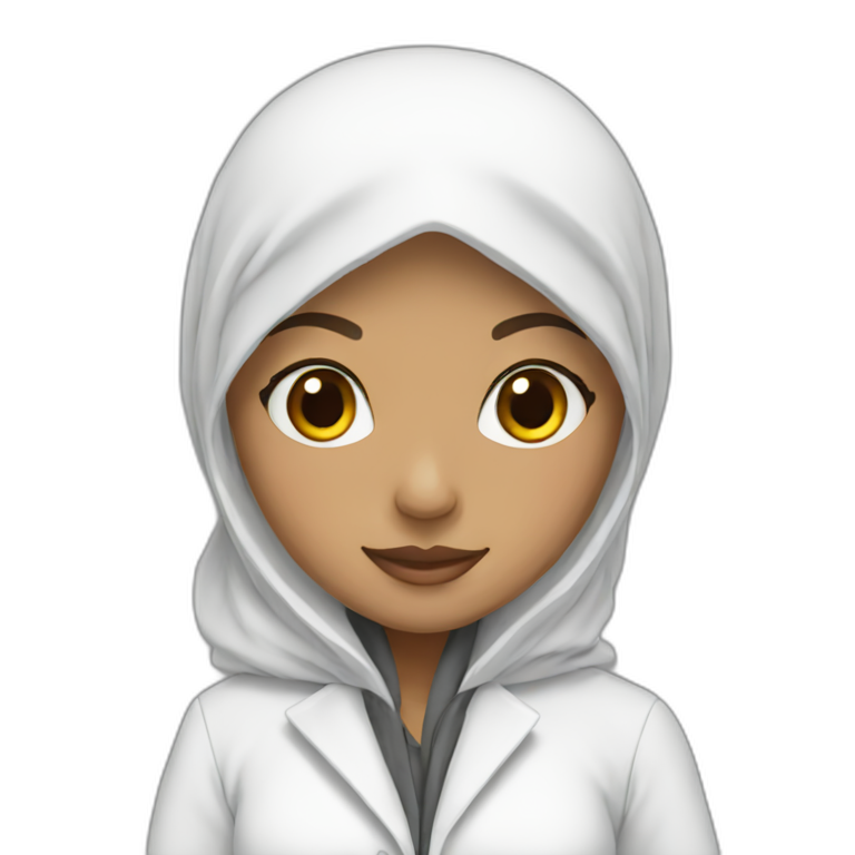 Hijab girl with white coat  emoji