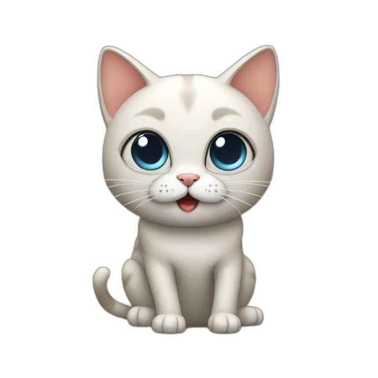 Cat with 4 eyes sitting on the floor emoji