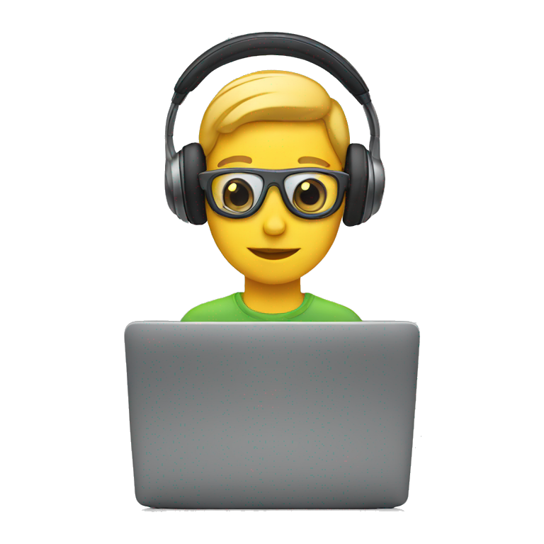 laptop user with headphones emoji