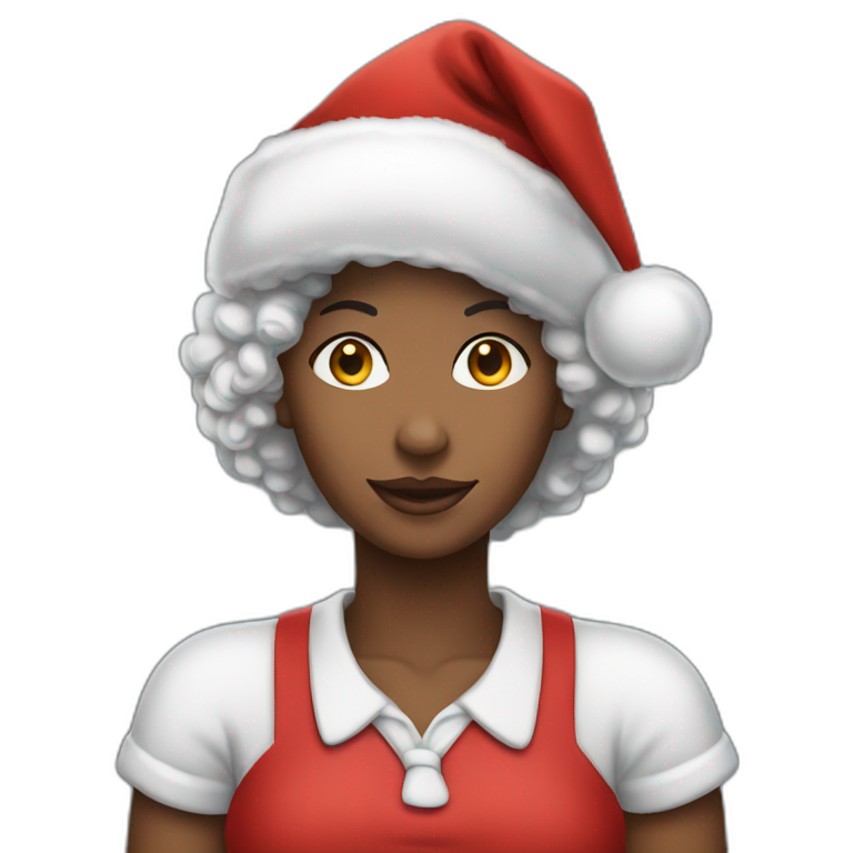 Afro-American-Mrs-Santa-Klaus emoji