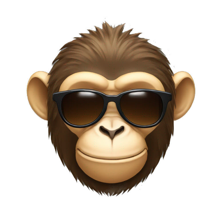 a monkey with North Face coat and sunglasses emoji
