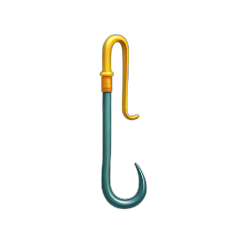 fishing hook with long line  emoji