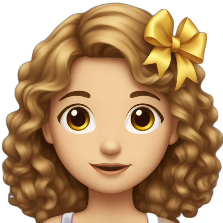 beautiful-wite-girl-with-long-curly-brown-hair-with-a-bow emoji