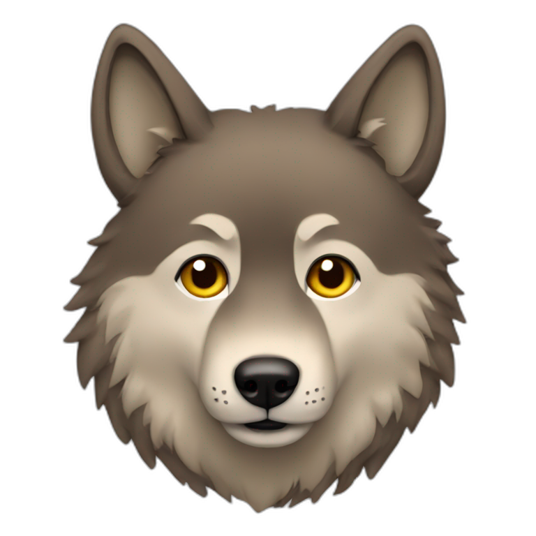 wolf with brown fur coat emoji